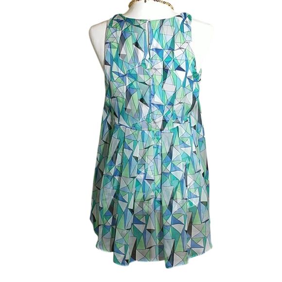 Vince Camuto Sleeveless Hi Low Chiffon Top Women's Sz XS Multicolor Print Lined - Picture 4 of 11